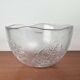 Large vintage Swedish glass bowl with floral decoration by Ann Wärff for Kosta Boda, 1970s.