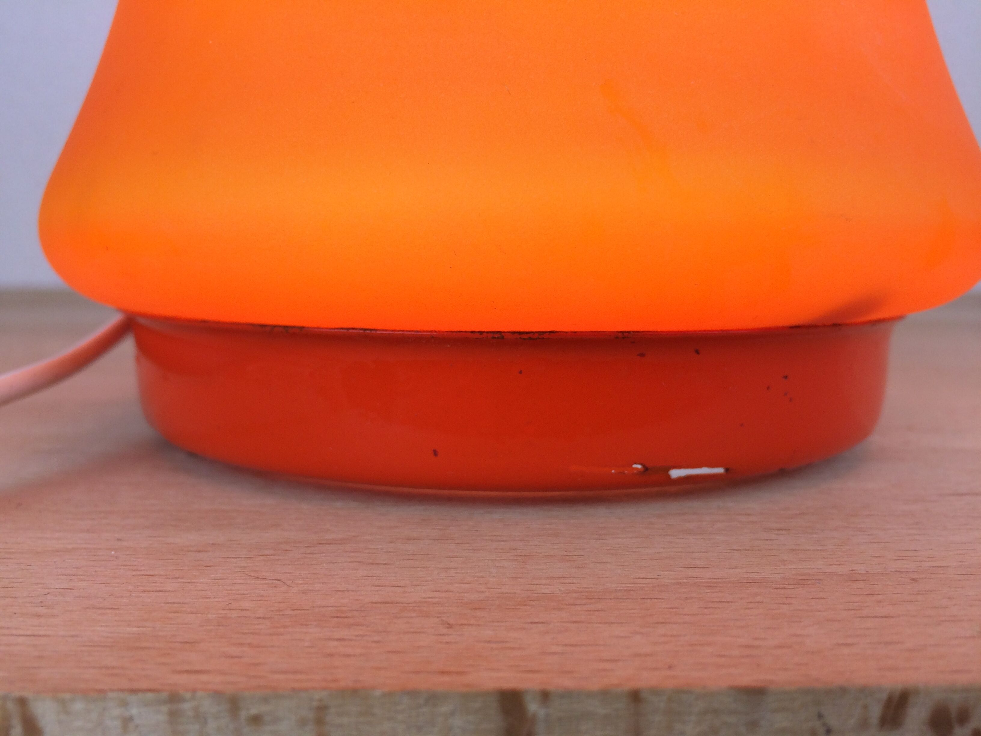Atomic mushroom lamp orange glass 70's