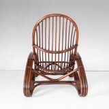 Fauteuil en bambou moderne du milieu du siècle, Italie, années 1960