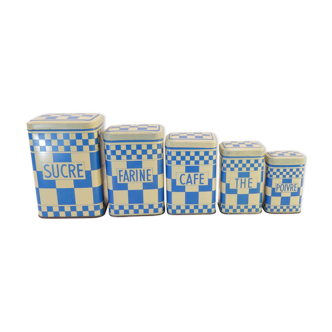 Serie pot a spices in tole lustucru blue "fer embal"