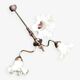 1970s chandelier with 3 light arms and frilled tulips