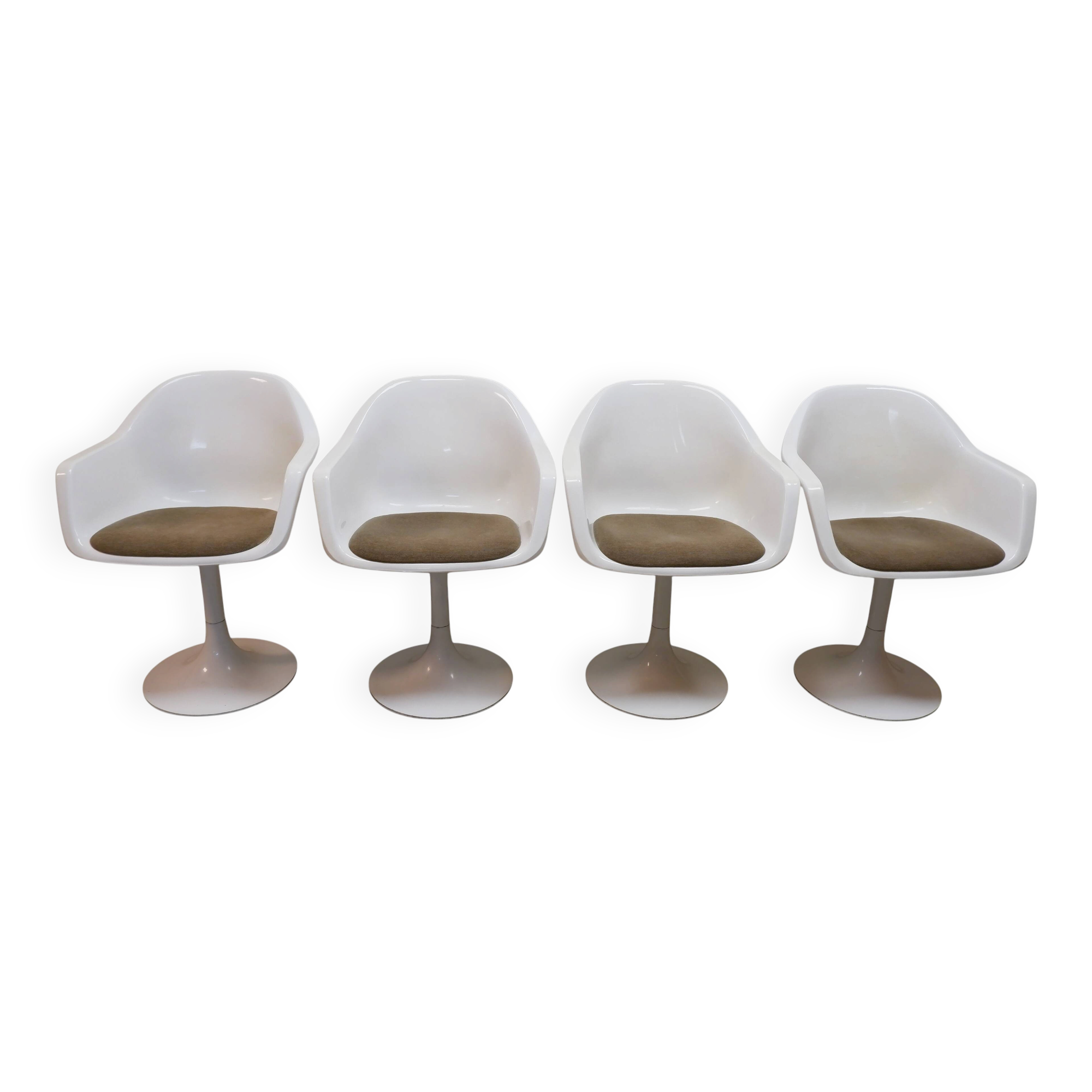 Ensemble de 4 chaises pivotantes par OWI, années 1970