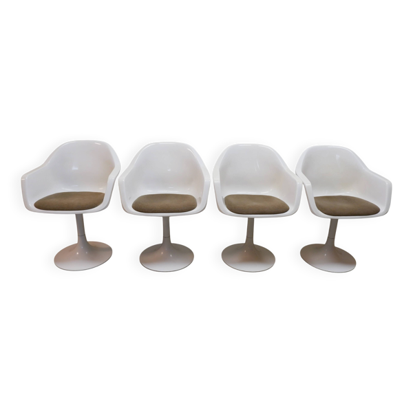 Ensemble de 4 chaises pivotantes par OWI, années 1970