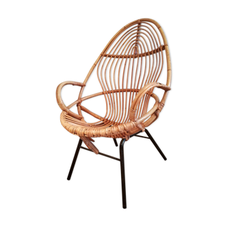 Armchair in rattan by Rohe Noordwolde, Netherlands, 1960
