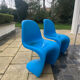 Panton chair duo – Verner Panton for Vitra – Blue – Signed edition