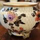 Old large Lunéville flower pot with Japanese floral decor