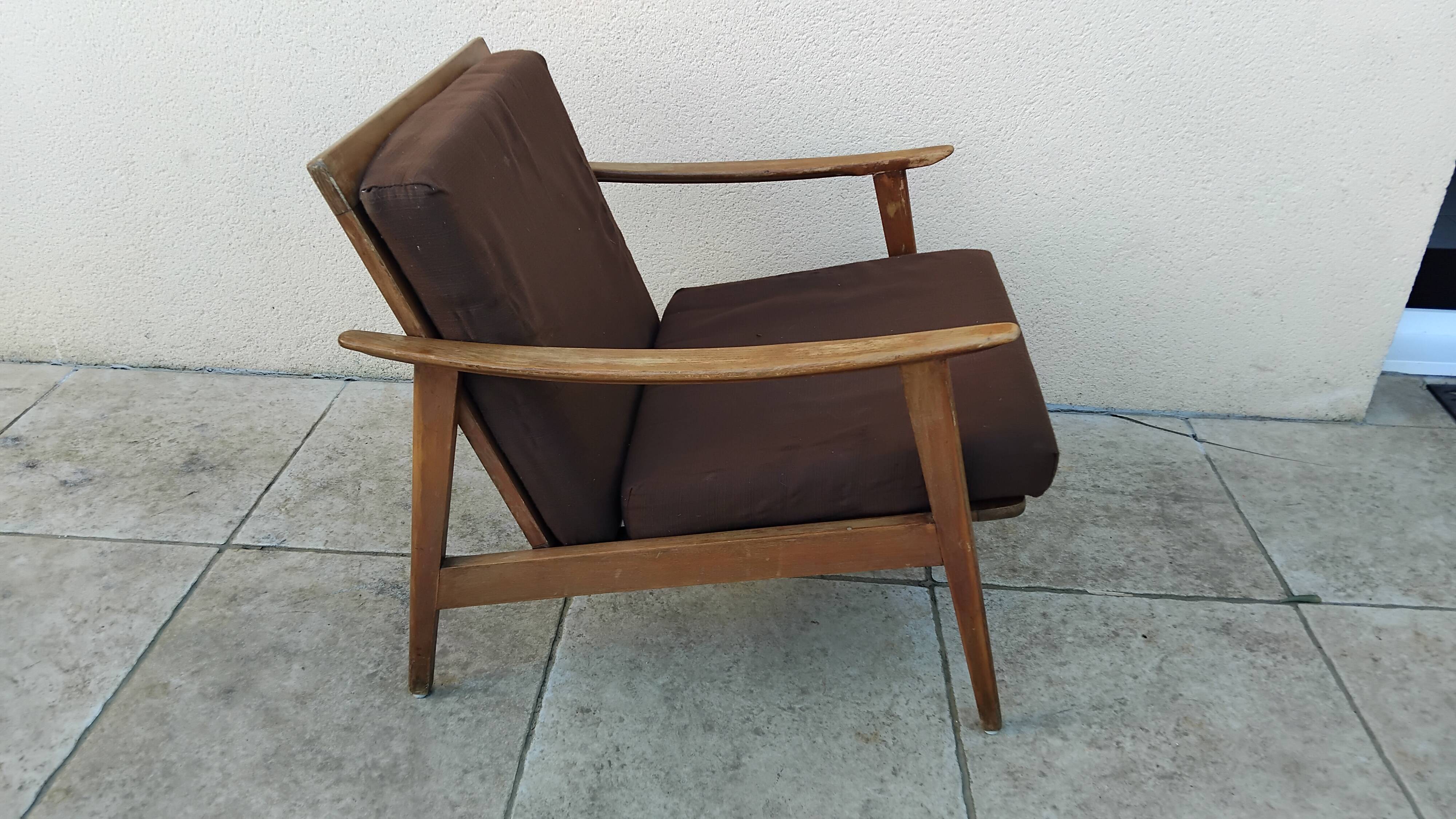 Fauteuil scandinave danois vintage année 50