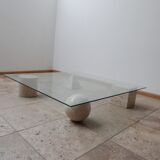 Italian Mid-Century Travertine Geometric Coffee Table attributed to Massimo and Lella Vignelli