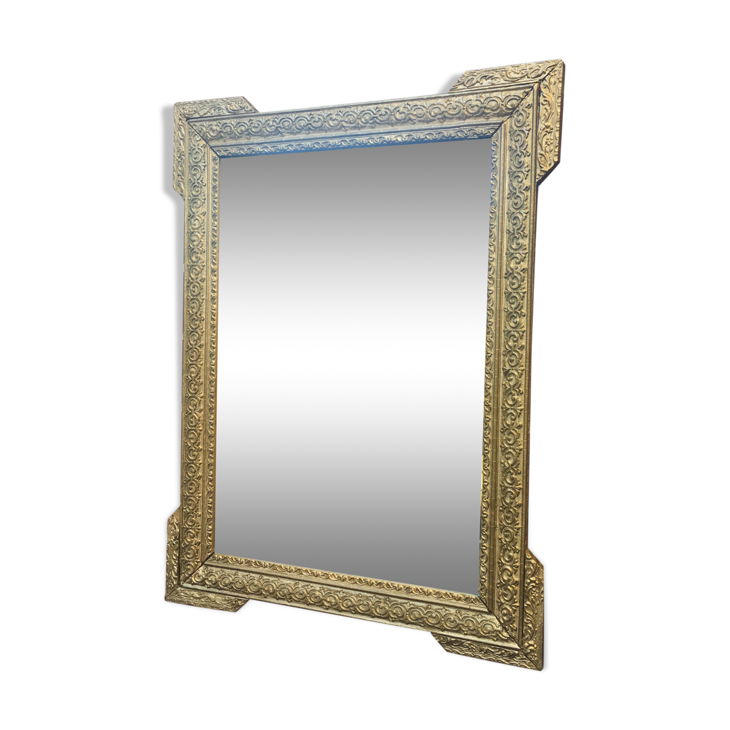 Miroir ancien cadre en bois doré 48x37cm