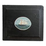 Maritime landscape, oil on thick wooden panel