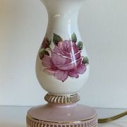 Ceramic Lamp Italy Roses and Gold