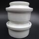 Pair of old buttermakers in thick porcelain from the brand Pillivuyt 1930