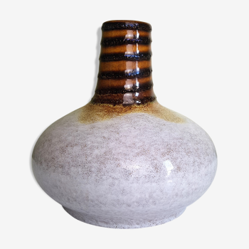 Col Brown vase ceramic spiral pattern German Fat Lava Era