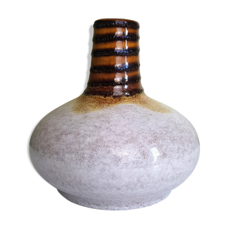 Col Brown vase ceramic spiral pattern German Fat Lava Era