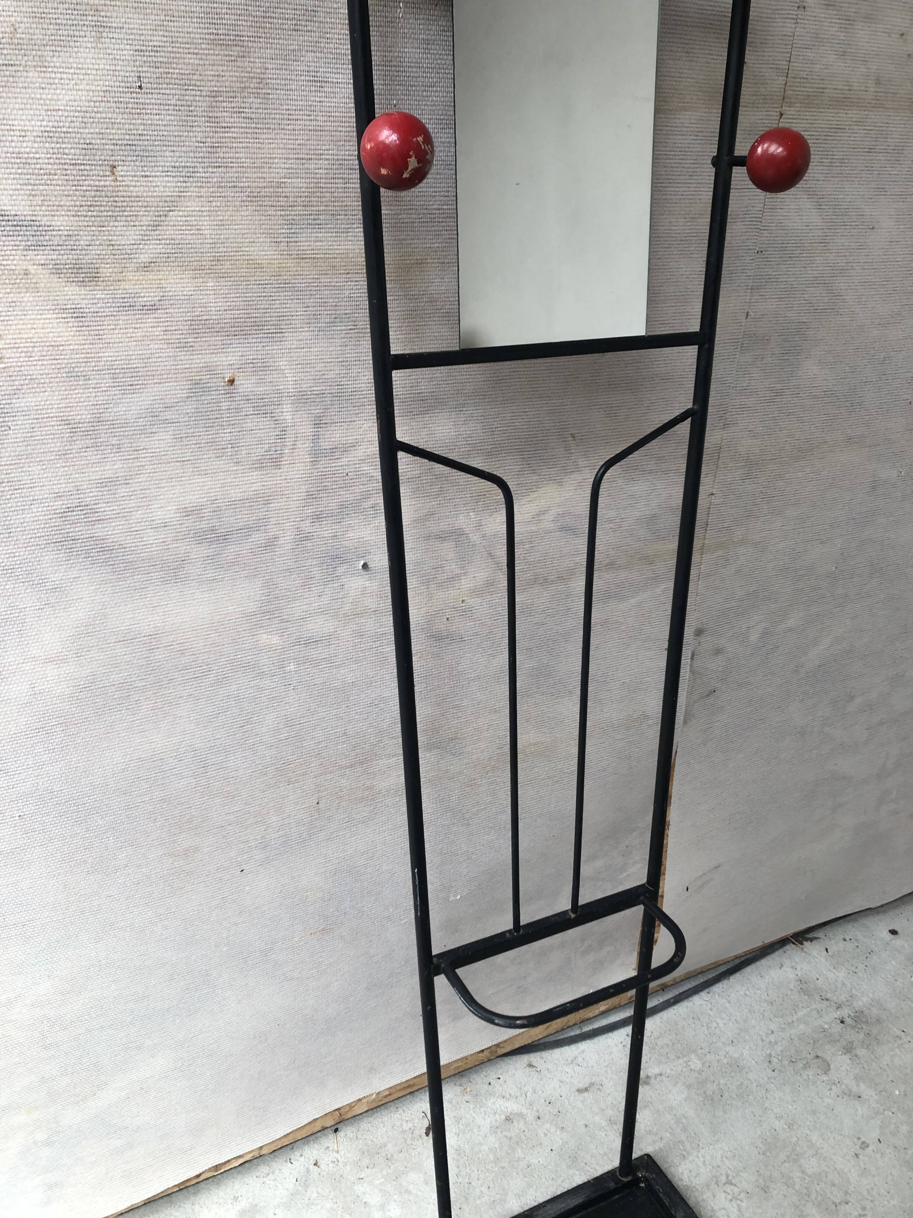 Wall rack on vintage stand 50s
