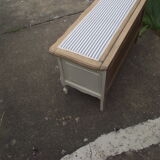 Louis XV-style chest bench in solid oak