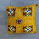 Moroccan yellow Berber cushion handmade 42x44 cm