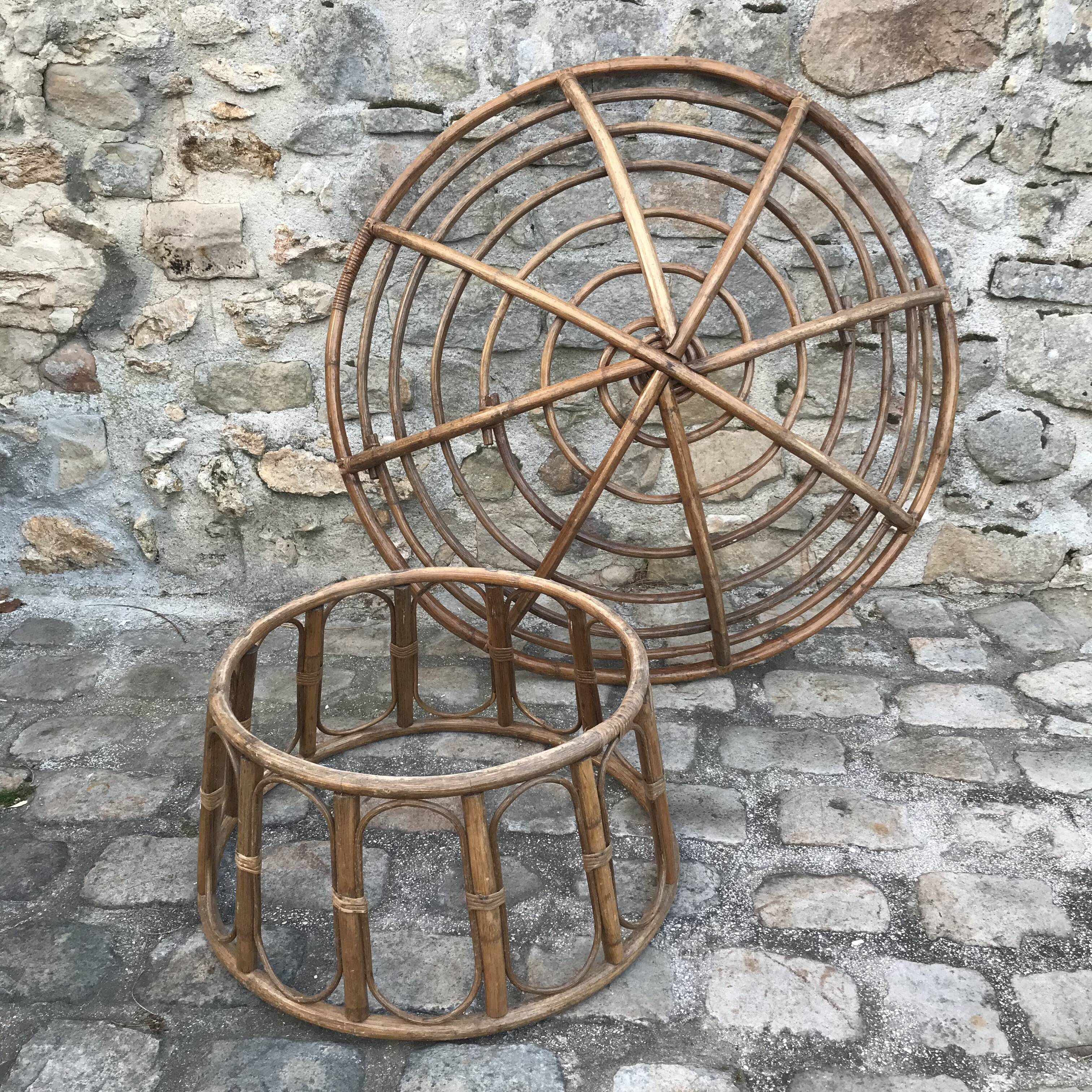 Papasan rattan armchair