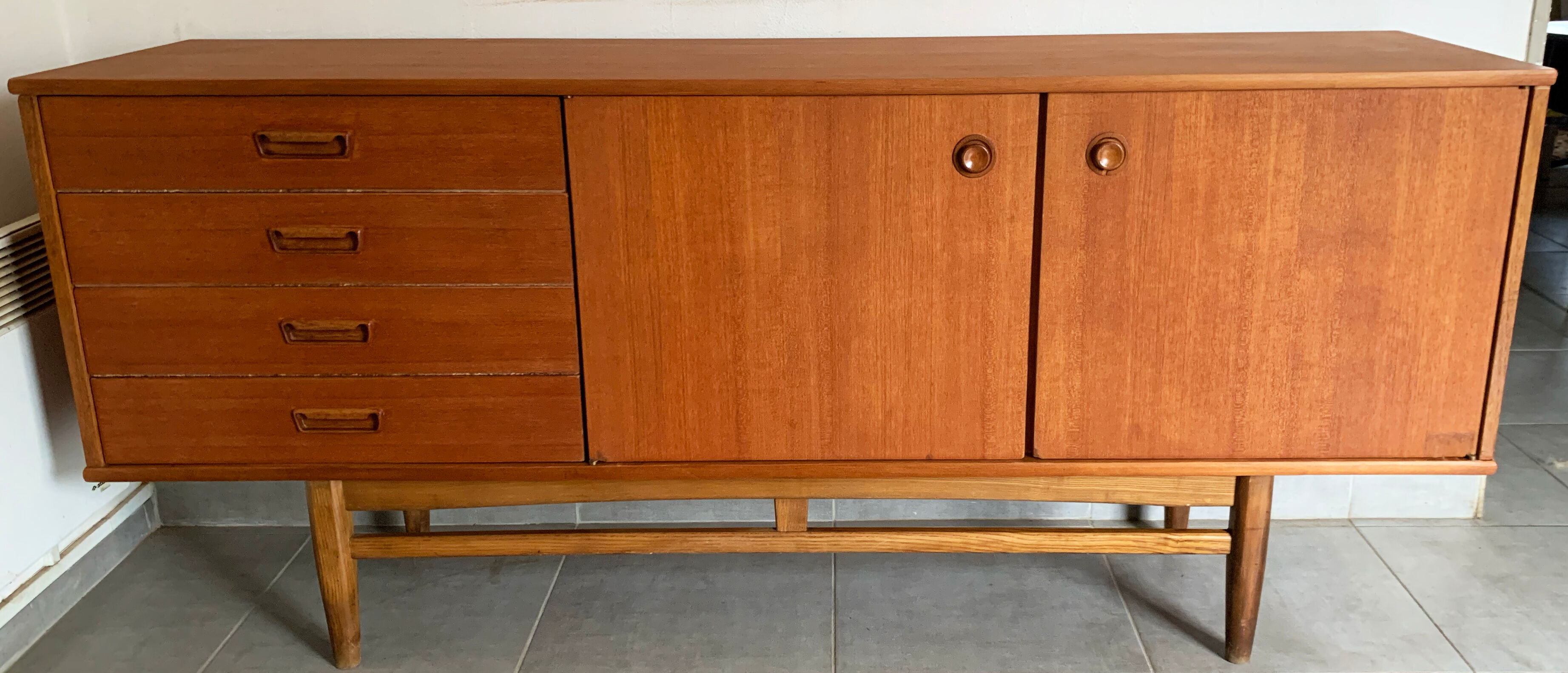 Vintage Scandinavian enfilade from the 60s in teak
