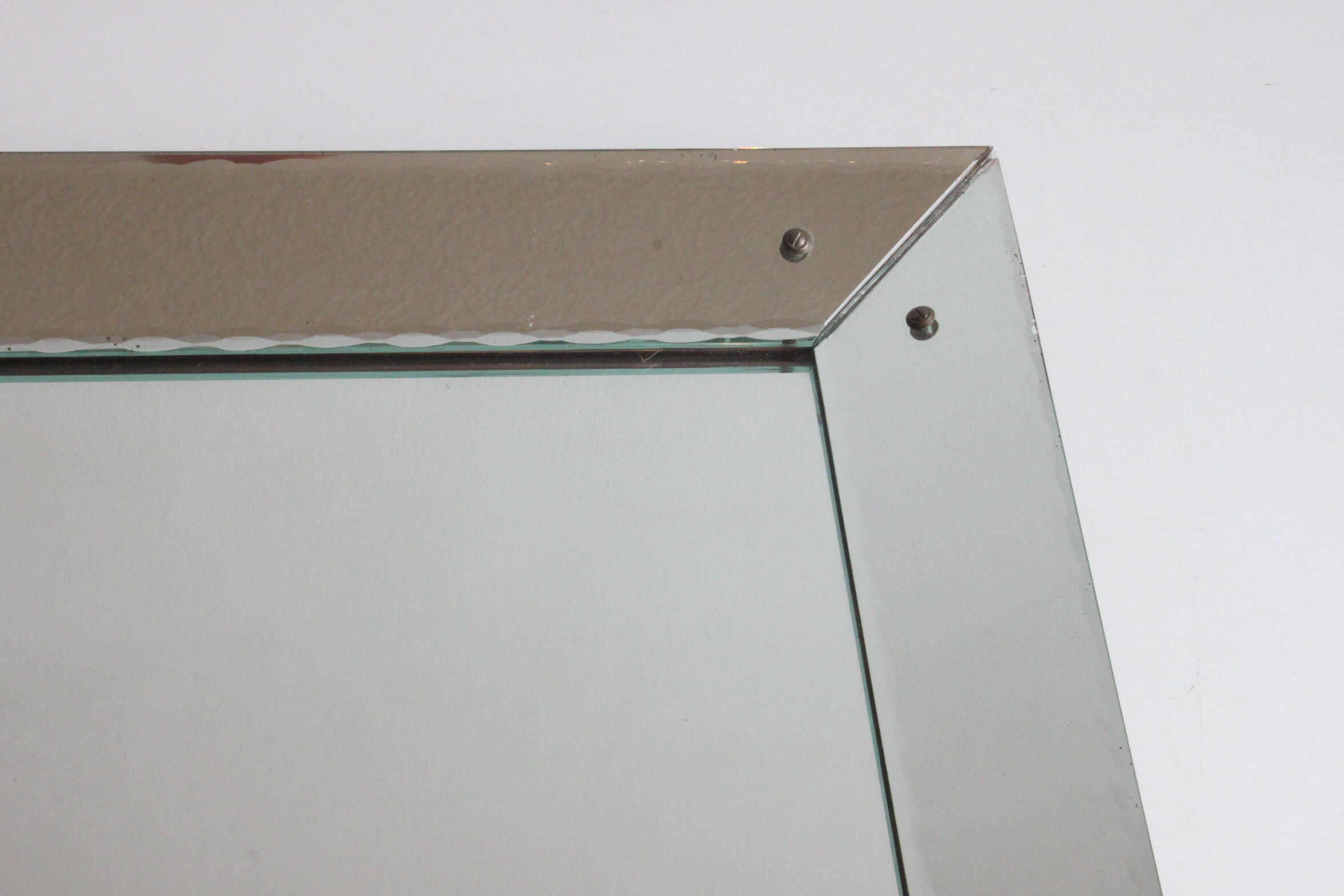 Art Deco box mirror with scalloped edges France 1930s