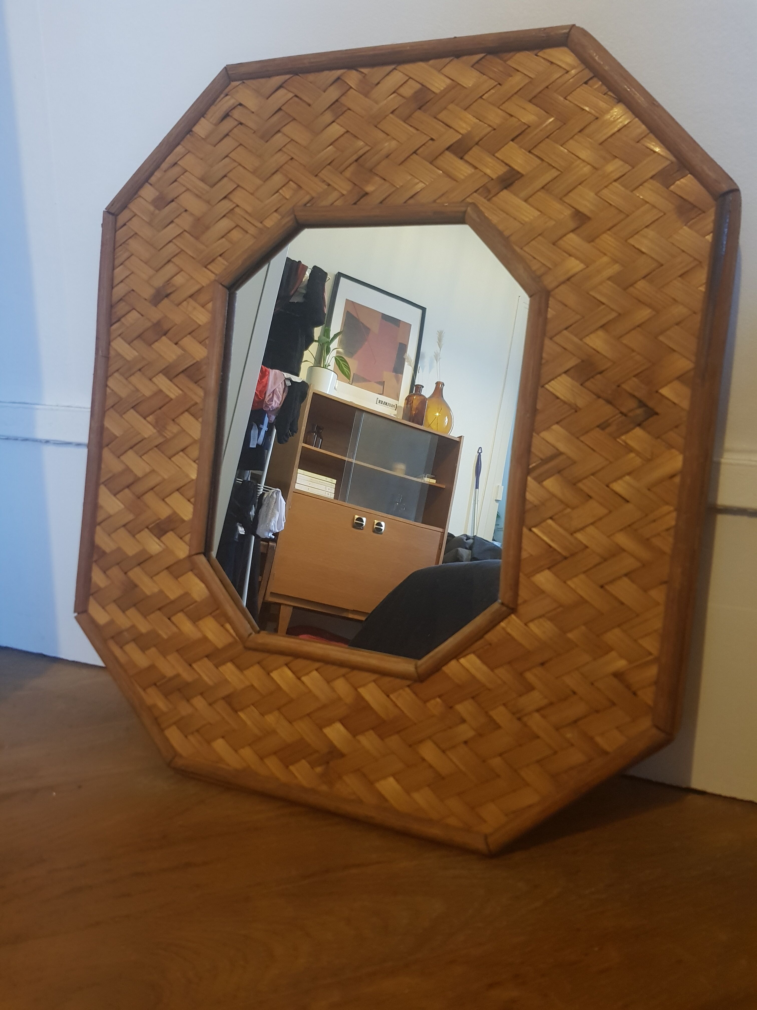 Rattan mirror