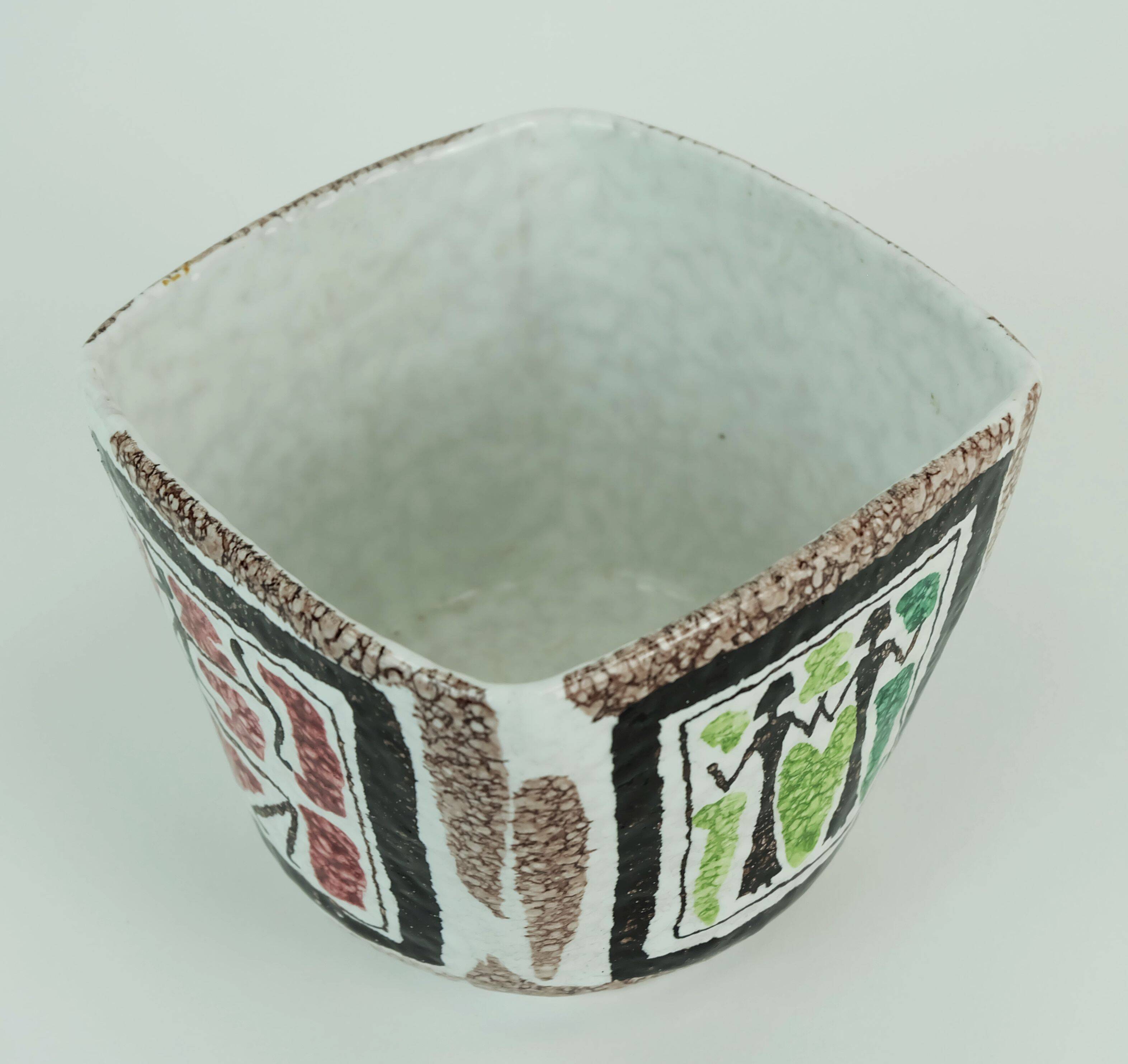Decorative small mid century plant pot italy 625/208 1950s
