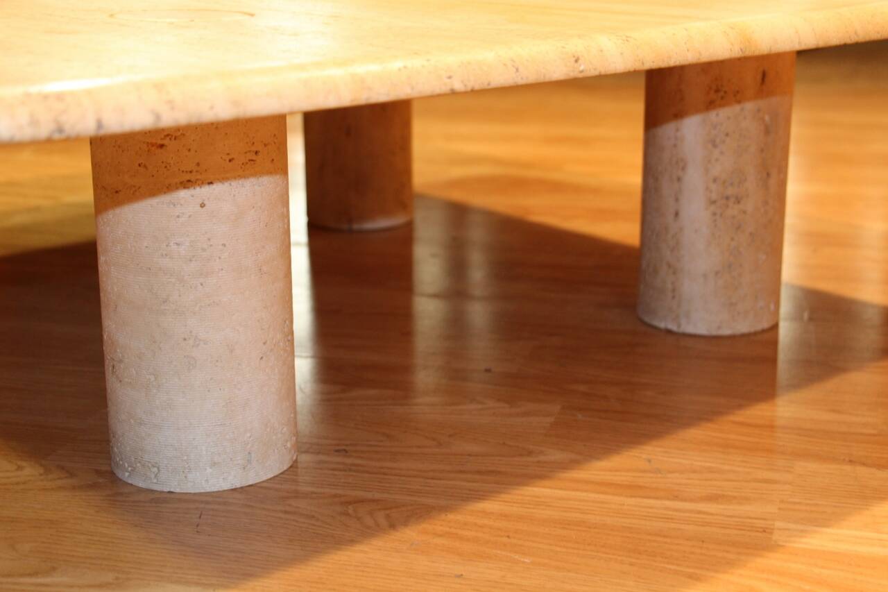 Travertine Coffee Table by Angelo Mangiarotti, Up&Up Edition