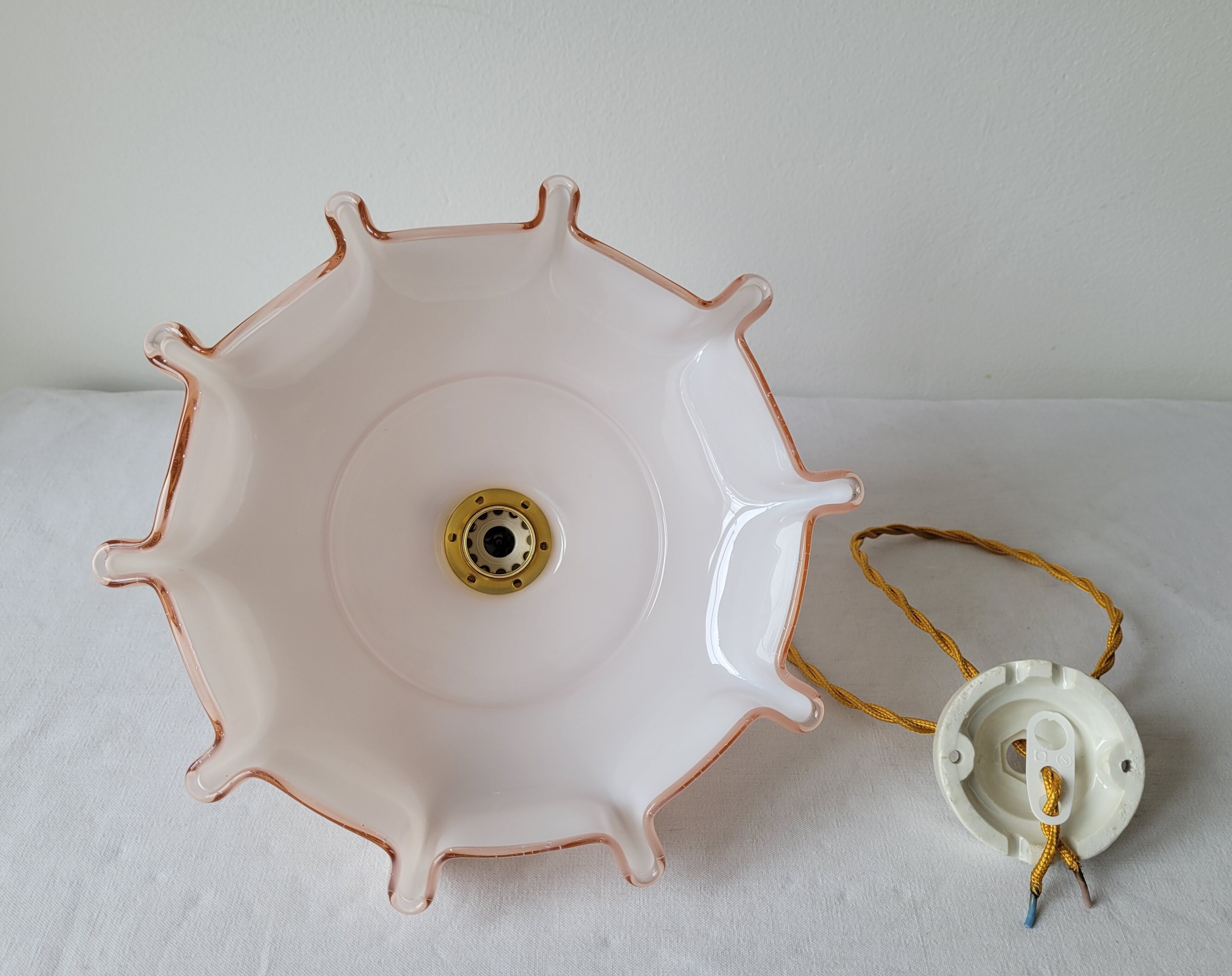 Pink opaline pendant light