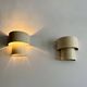 Pair of vintage modernist wall lights, white lacquered metal, Sweden 1970