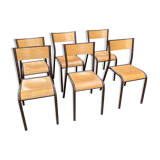 Lot de 6 chaises d’école
