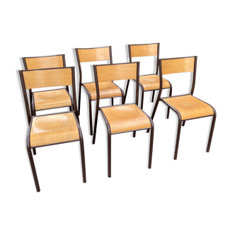 Lot de 6 chaises d’école