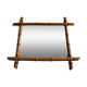 Turned wooden mirror in imitation of bamboo, mid-century, 54 cm x 67 cm