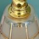Suspension tulipe vintage en verre blanc et or