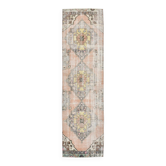 Tapis persan saumon et crème, 82 x 307 cm