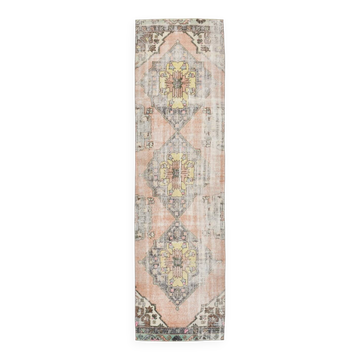 Salmon & Cream Persian Runner Rug, 82x307Cm