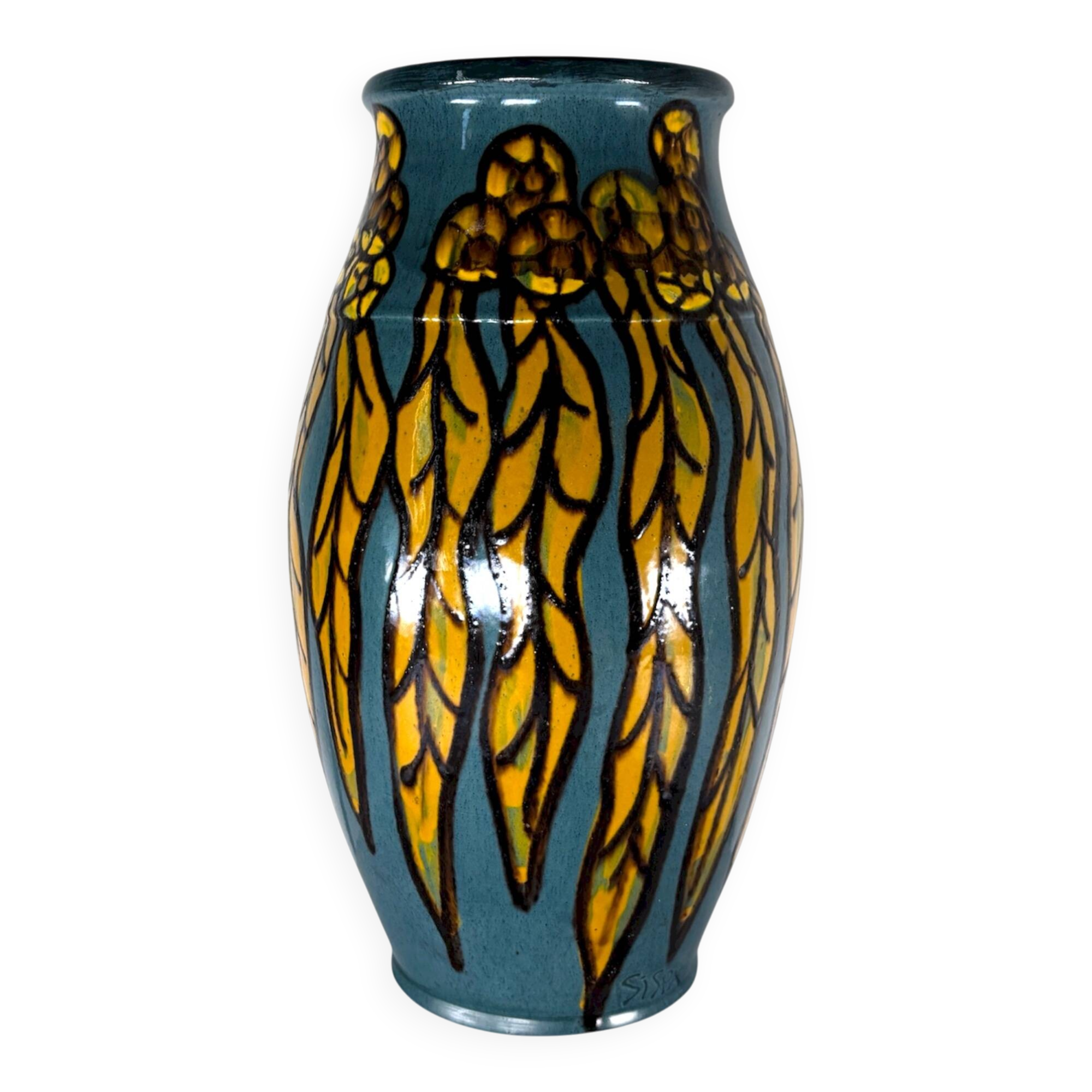 Art Deco ceramic vase, France, Emile Simonod, SISPA, 1930