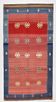 5x10 Blue and Red Vintage Kilim Rug, Handwoven Wool Area Rug, 149x291Cm