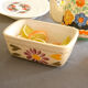 Small rectangular oven dish in hand-painted beige sandstone