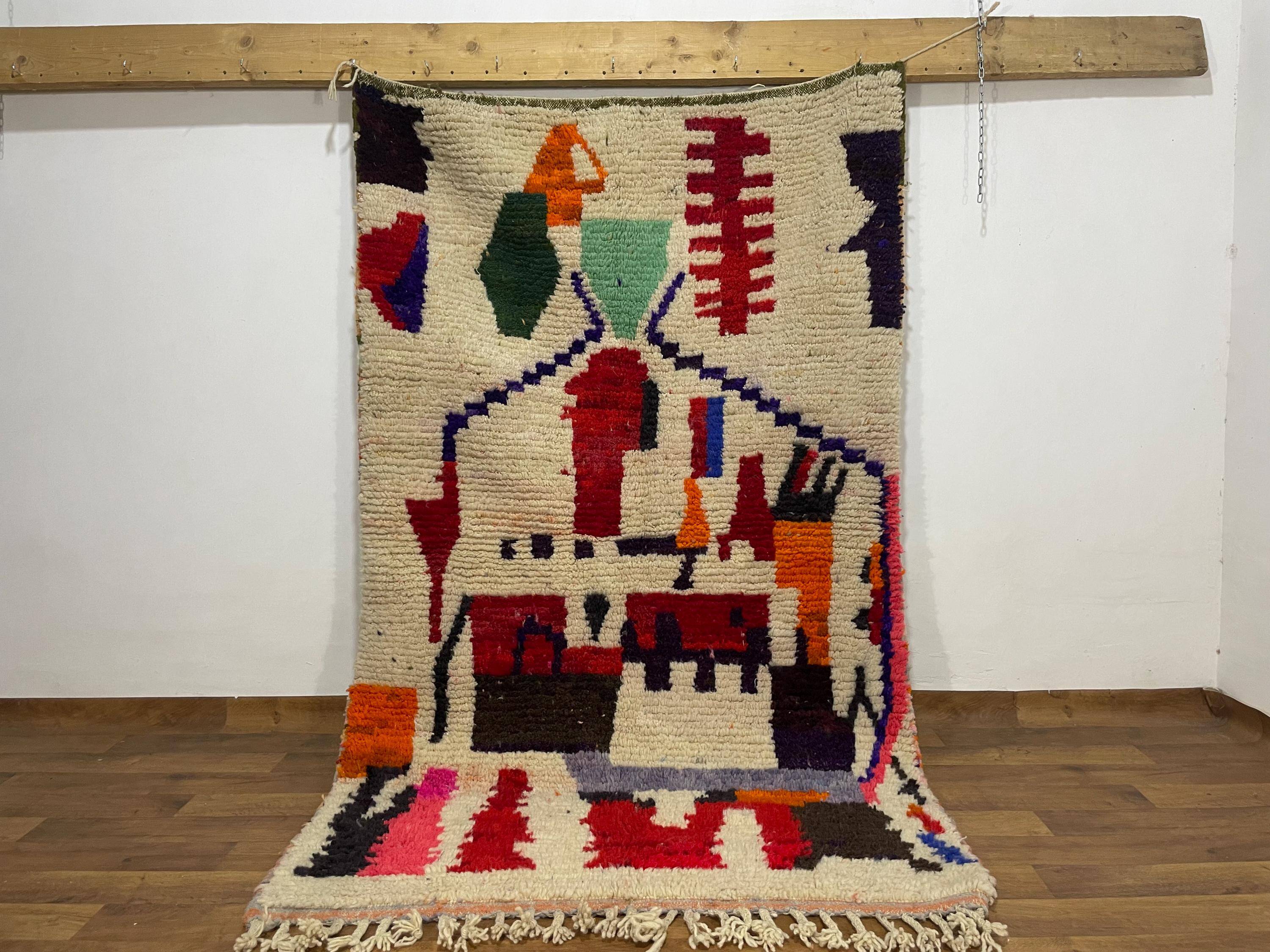 Handmade traditional carpet 250cm x 150cm Moroccan