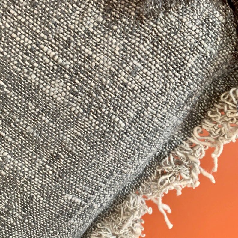 Grey fringe cushion "soho"