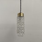 Lot 3 old vintage molded glass pendant lamps