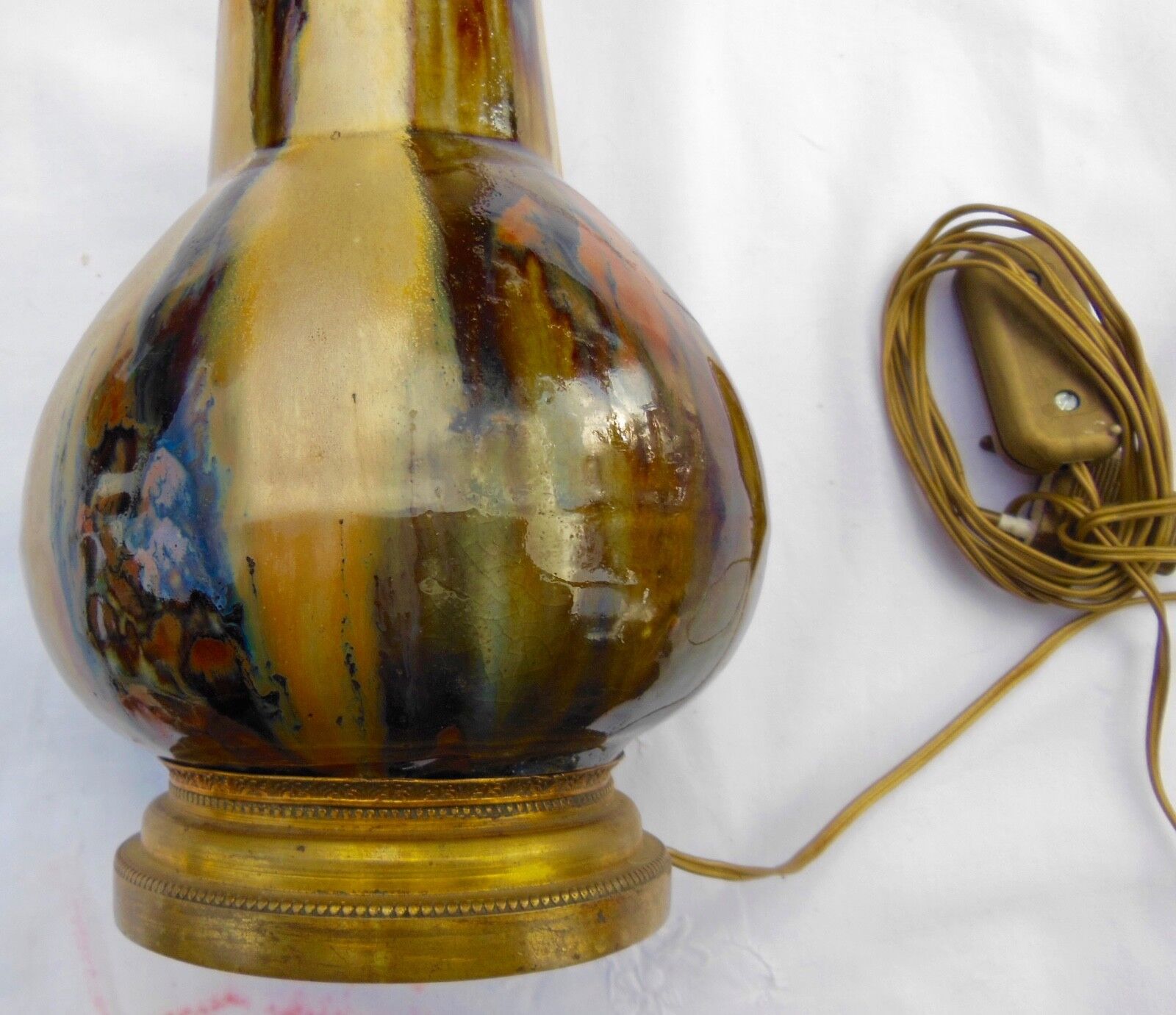 Lamp flamed decoration by Jean Langlade - Puisaye sandstone