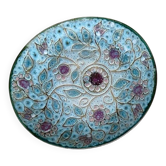 Oval dessert plate in glazed ceramic, Danuta Le Hénaff