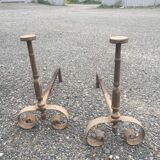 Pair of wrought iron chenêts