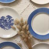 Blue & white mismatched dessert plates