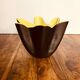 Handkerchief vase signed Elchinger. 1950s black and yellow.