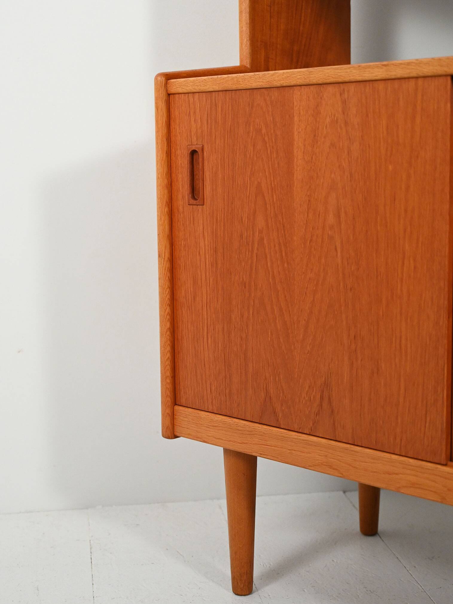 Scandinavian teak bookcase with cabinet, 1960s