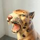 XL Italian ceramic leopard sculpture statue 1970