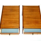 Set of 2 walnut bedside tables, Sweden, 1960