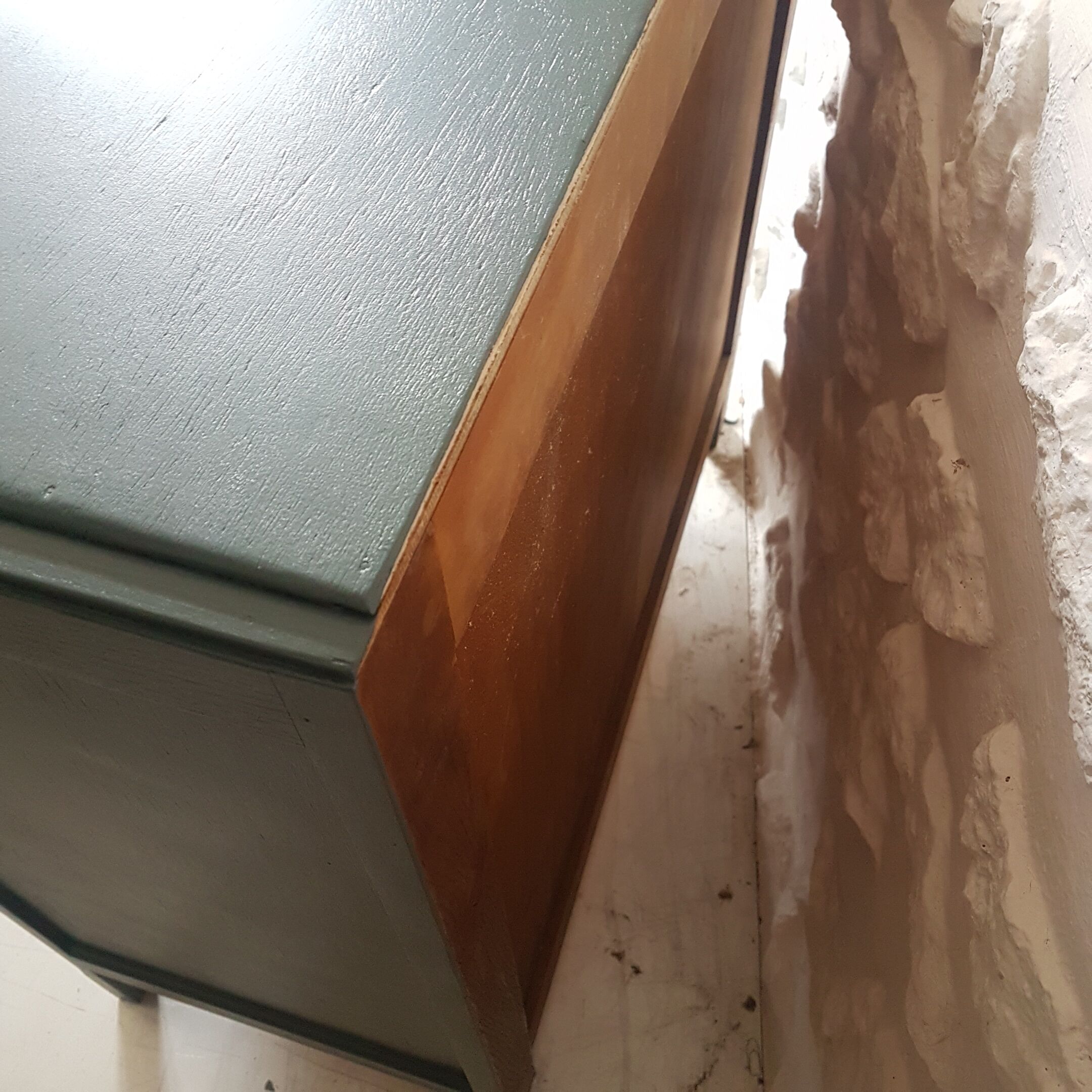 Vintage blue wood chest of drawers